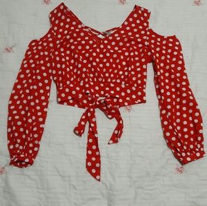 Red Polka Dot Crop Top